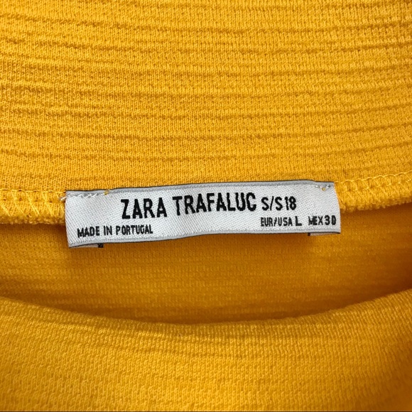 Zara Bright Yellow Asymmetrical Neckline Sweater - Picture 5 of 7